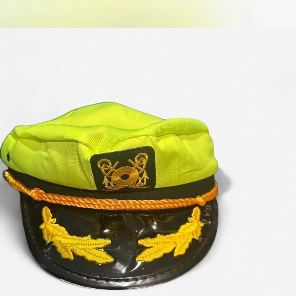 Captain Hat - like green, yellow and Black